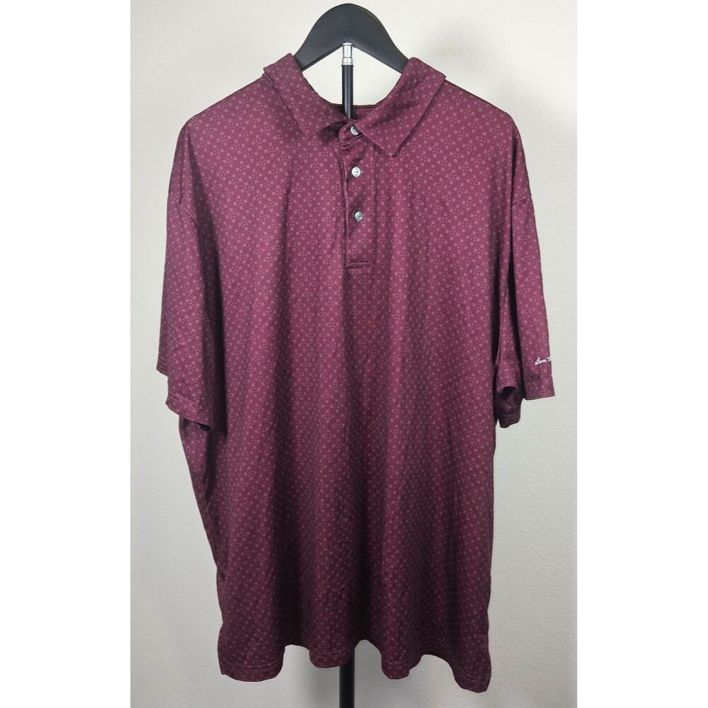 Ben Hogan Polo Shirt Mens 2XL Burgundy Performance Golf Polo Stretch Athletic